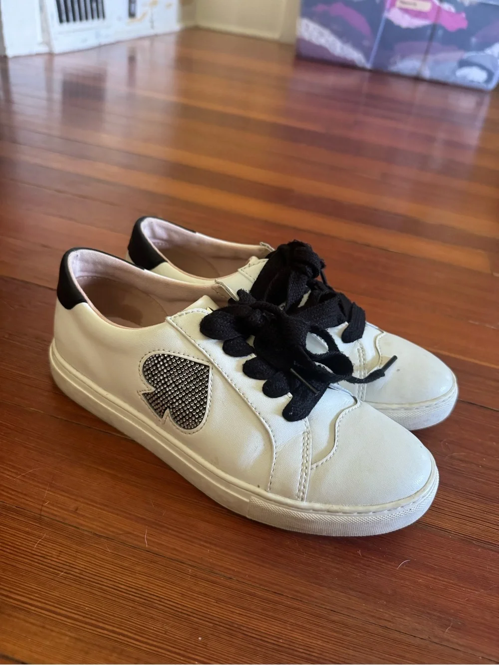 Kate Spade White and Black Low-Top Sneakers